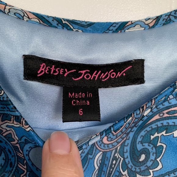Betsey Johnson Blue Paisley Dress - size 6 - Picture 2 of 6